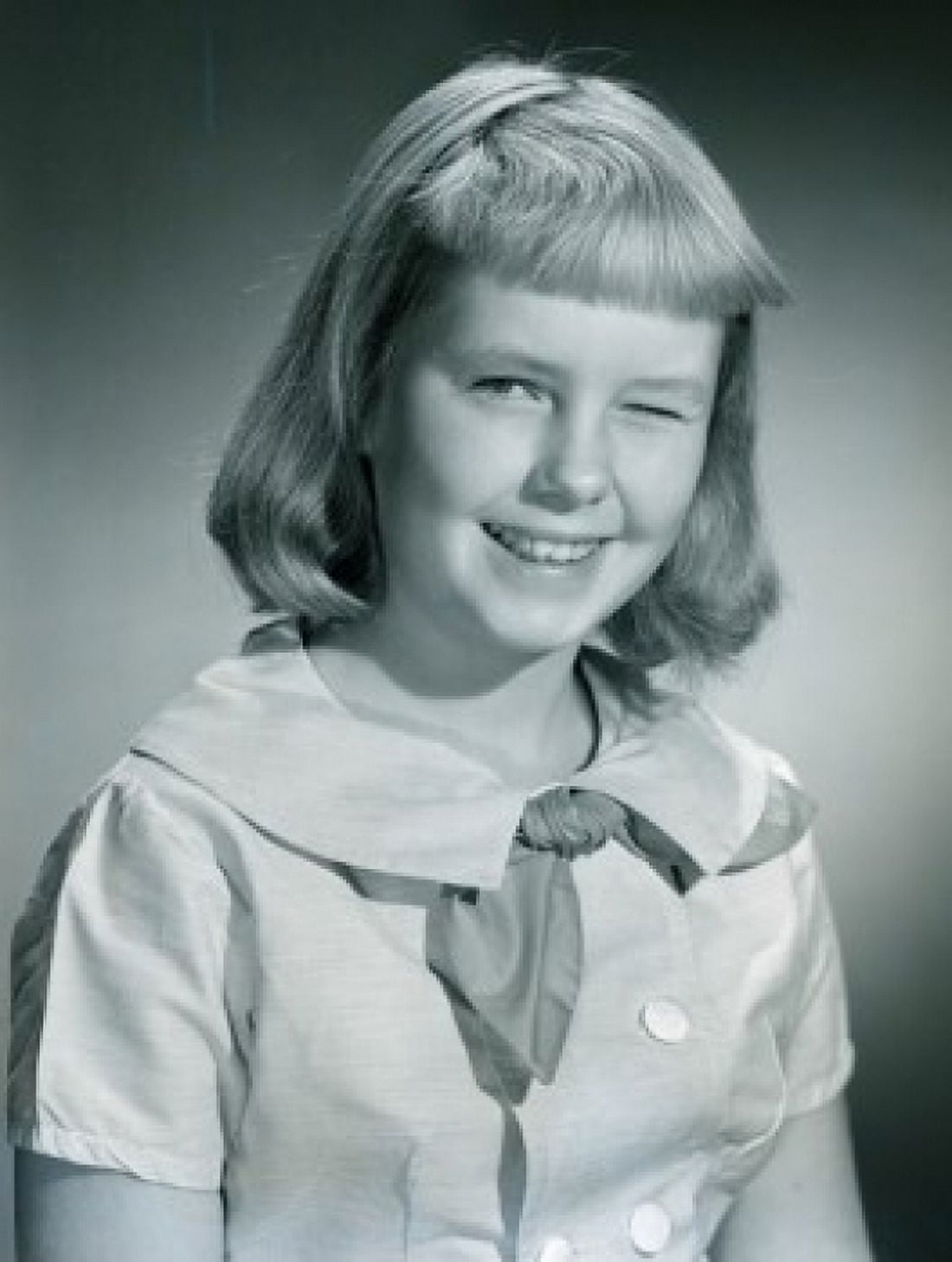 Studio portrait of girl winking Canvas Art - (18 x 24)