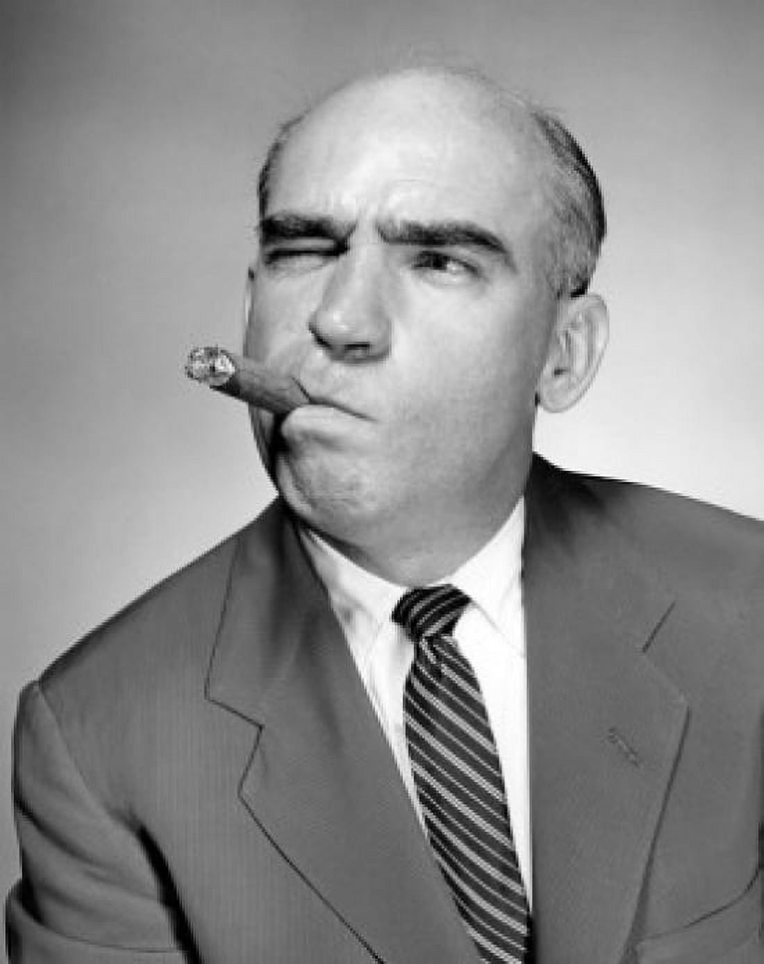 Studio portrait of man smoking cigar Canvas Art - (18 x 24)