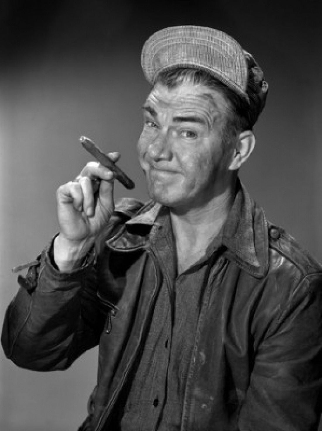 Studio portrait of man smoking cigar Canvas Art - (18 x 24)