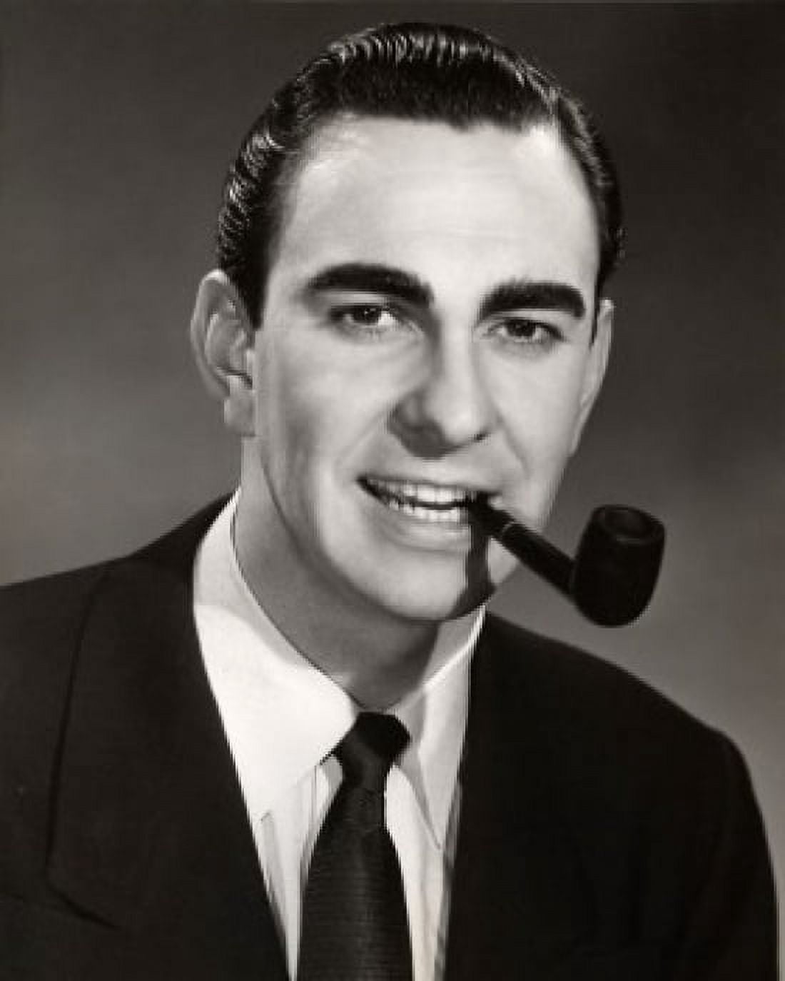 Studio portrait of man smoking pipe Canvas Art - (24 x 36)