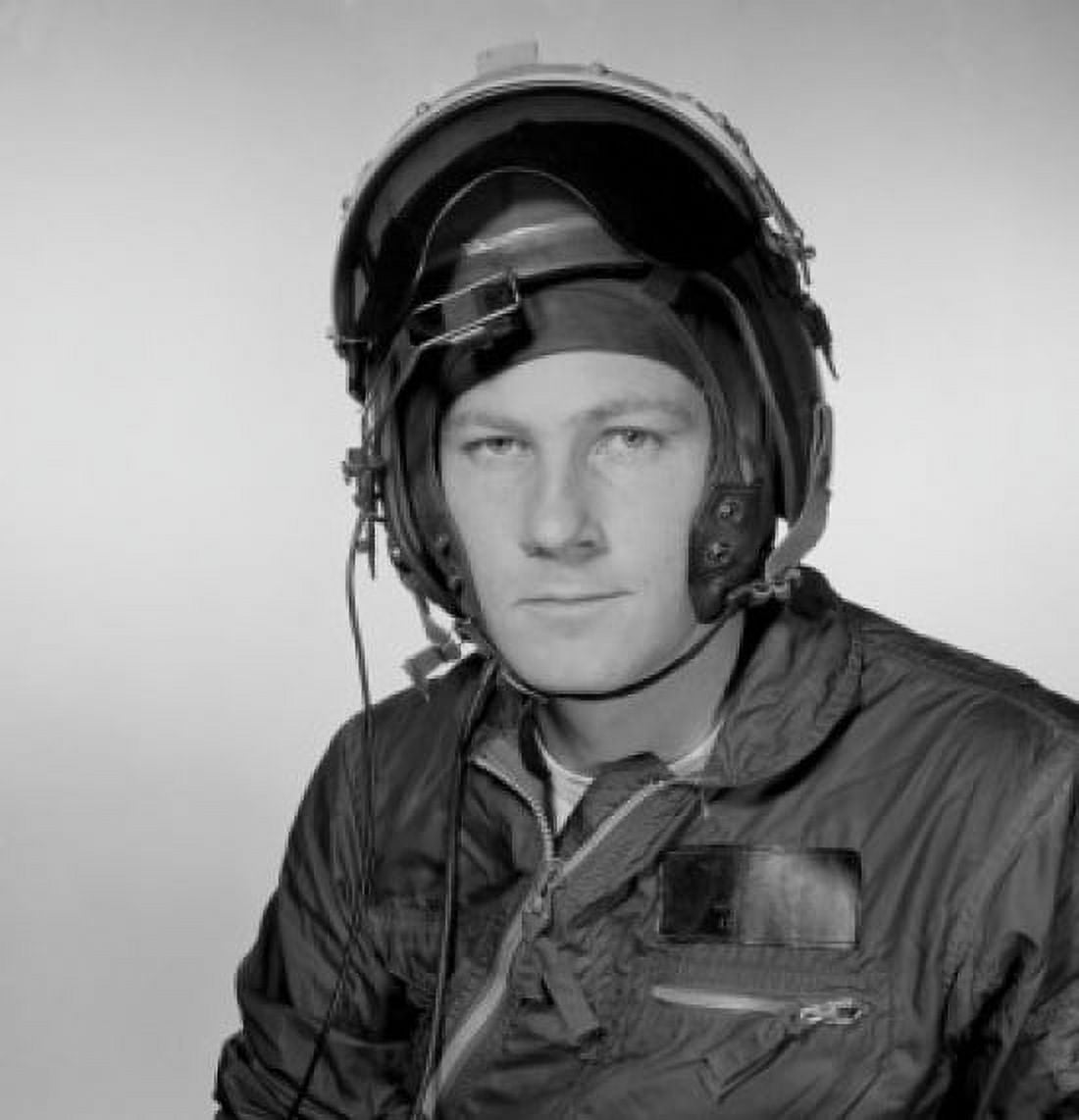 Studio portrait of pilot wearing helmet Canvas Art - (18 x 24)