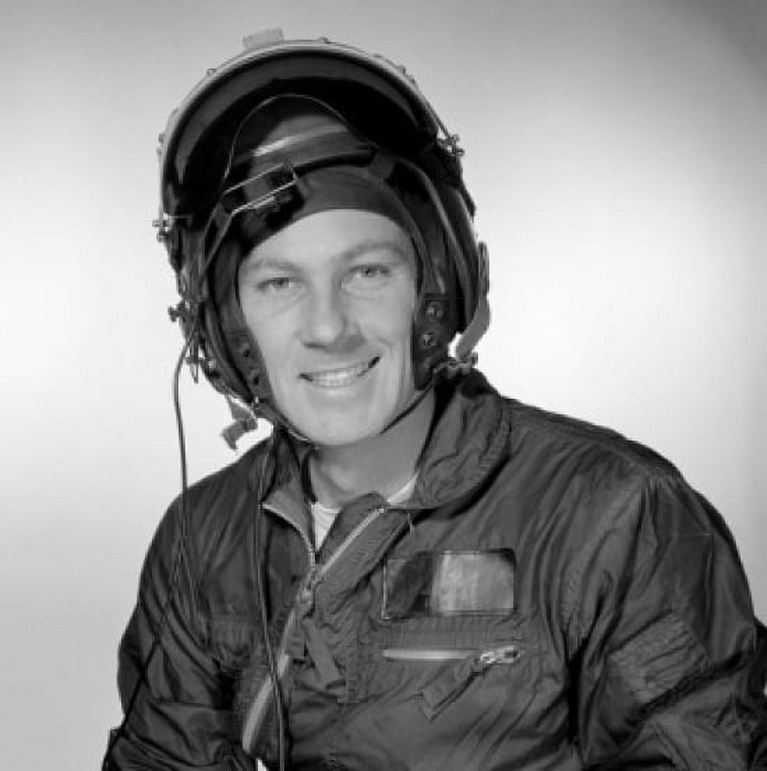 Studio portrait of pilot wearing helmet Canvas Art - (24 x 36)