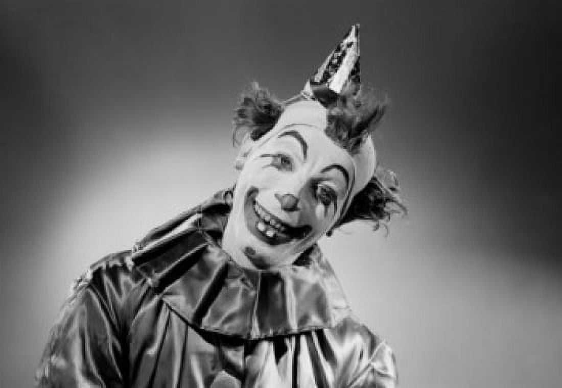 Studio portrait of scary clown Canvas Art - (24 x 36)
