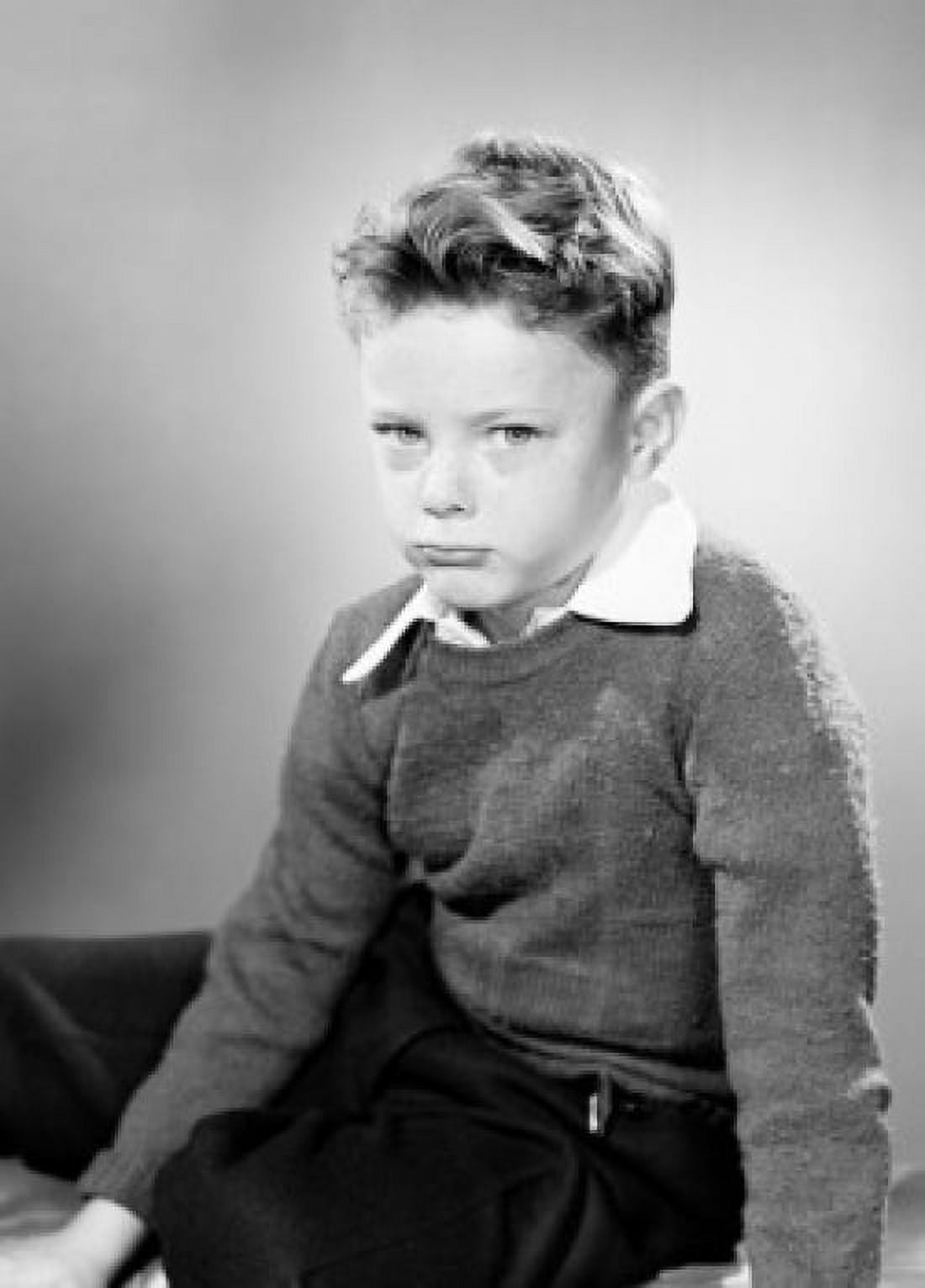 Studio portrait of school boy sulking Canvas Art - (18 x 24)