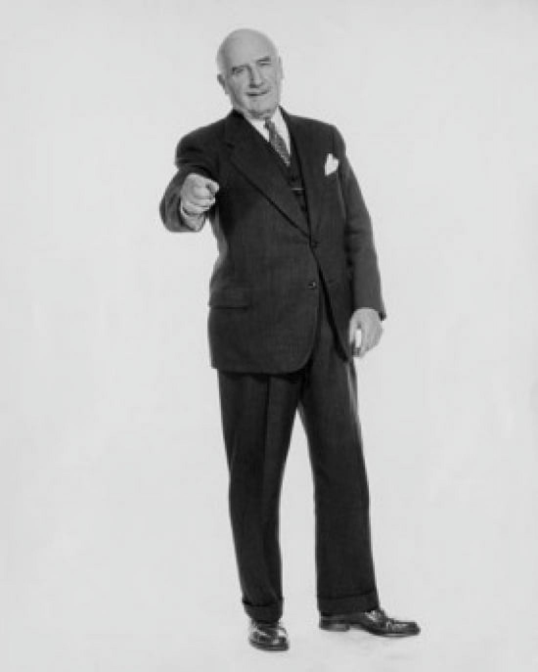 Studio portrait of senior businessman pointing forward Canvas Art - (18 x 24)