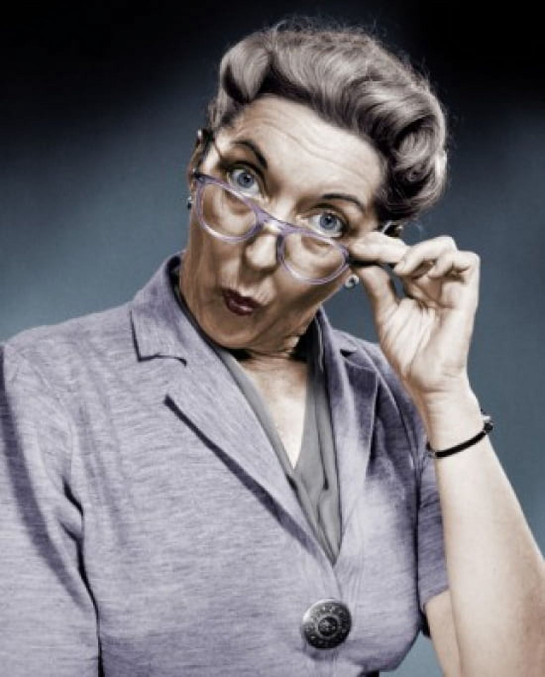 Studio portrait of senior woman puckering Canvas Art - (18 x 24)