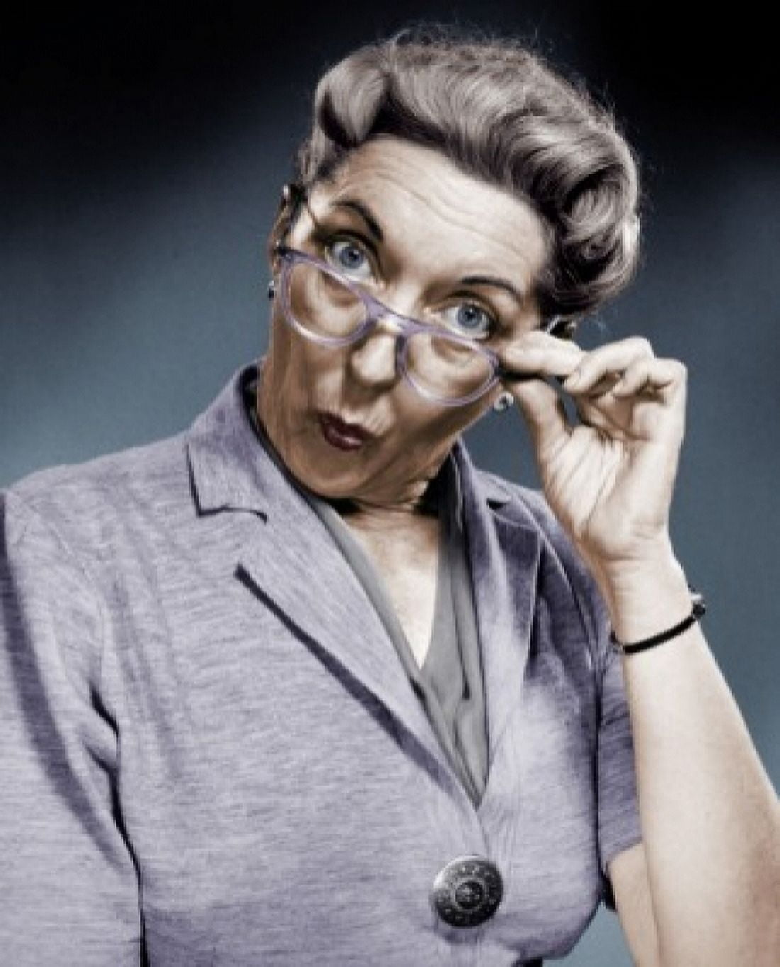 Studio portrait of senior woman puckering Canvas Art - (24 x 36)