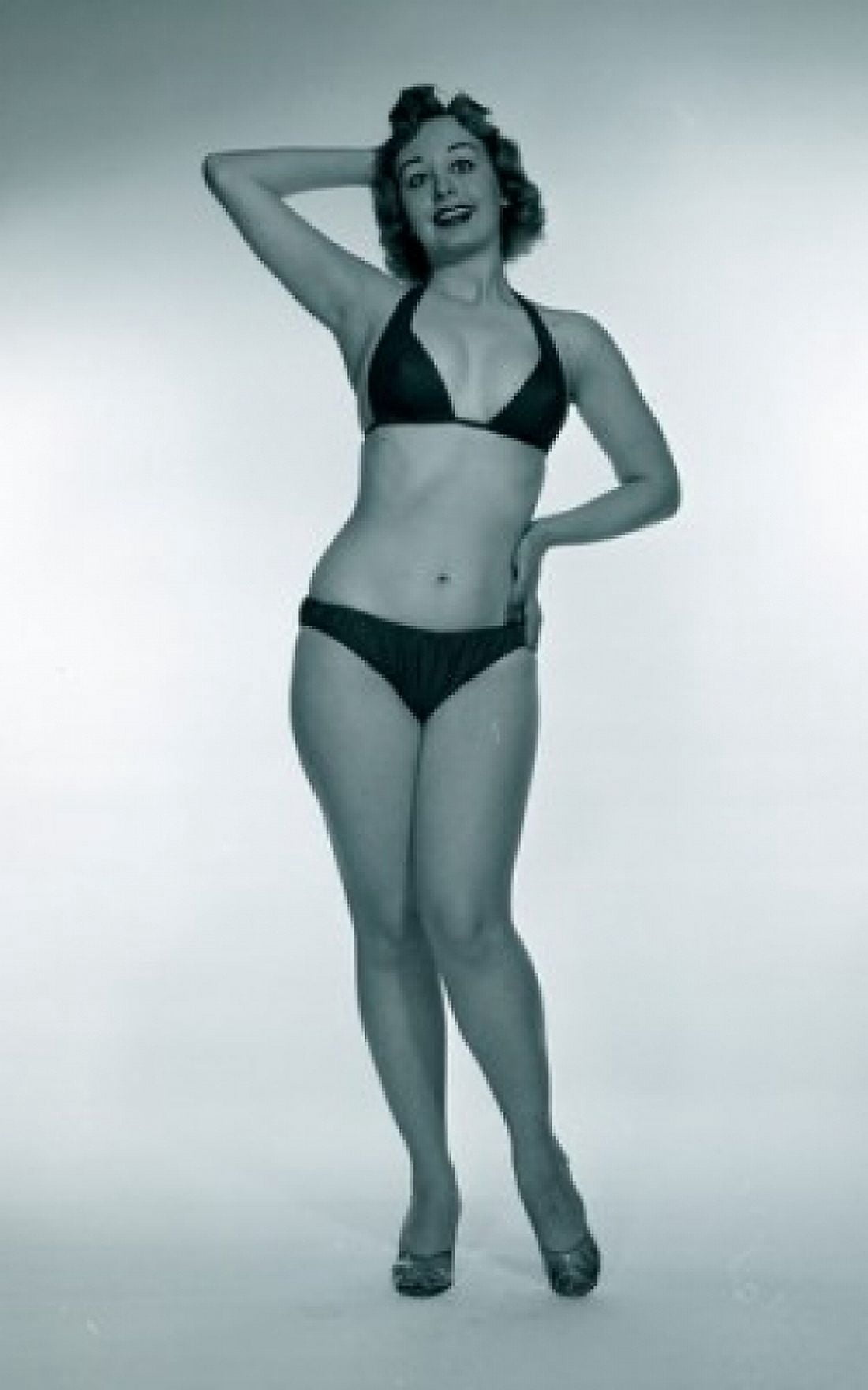 Studio portrait of smiling woman wearing bikini Canvas Art - (24 x 36)