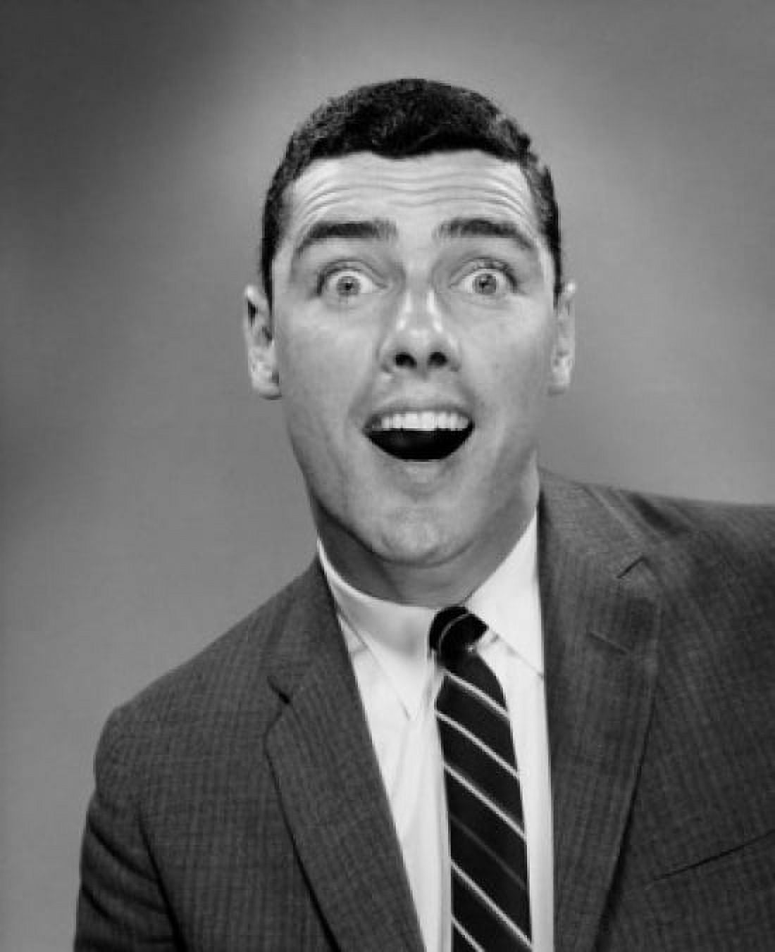Studio portrait of surprised businessman Canvas Art - (18 x 24)