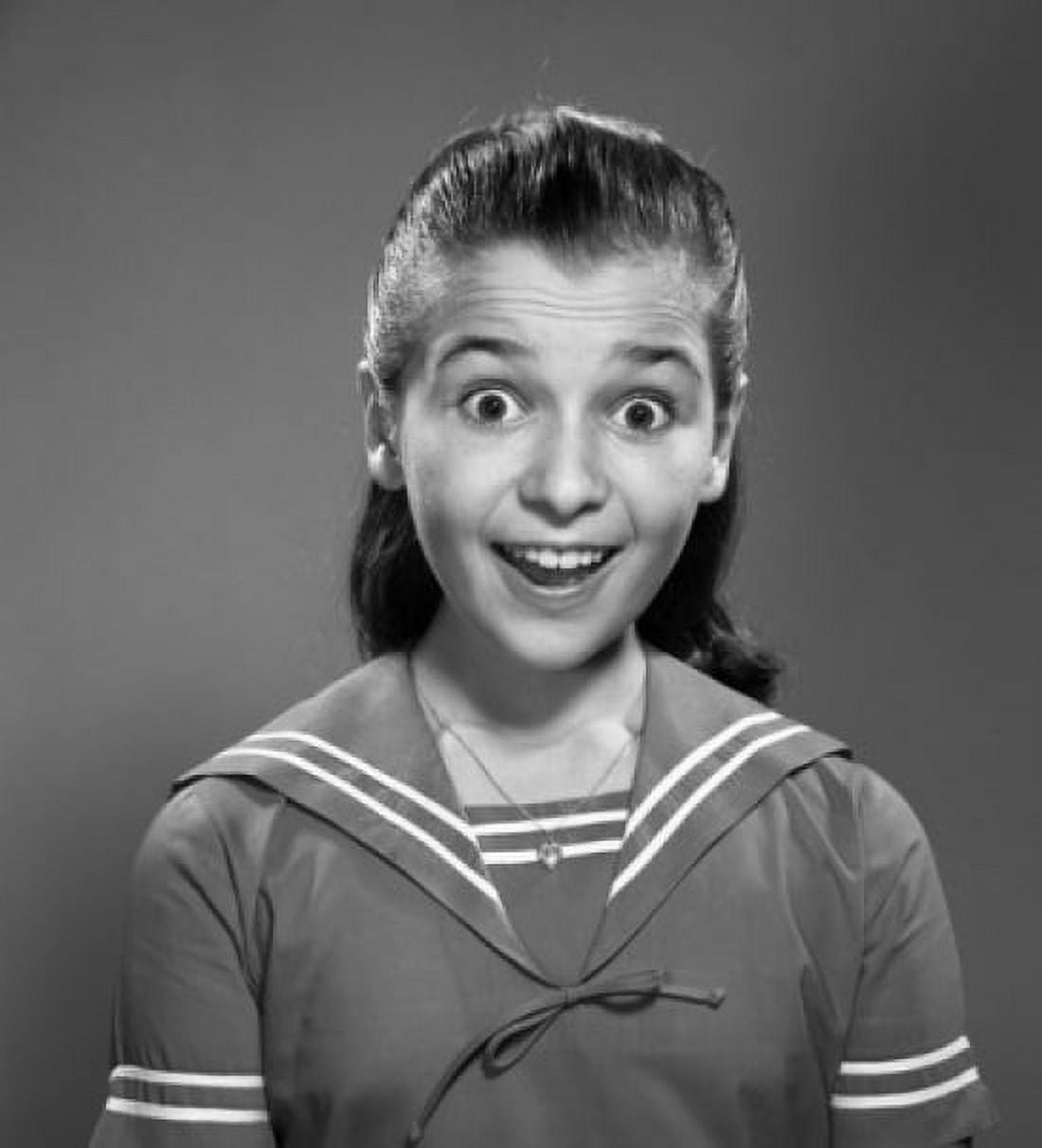 Studio portrait of surprised school girl Canvas Art - (18 x 24)