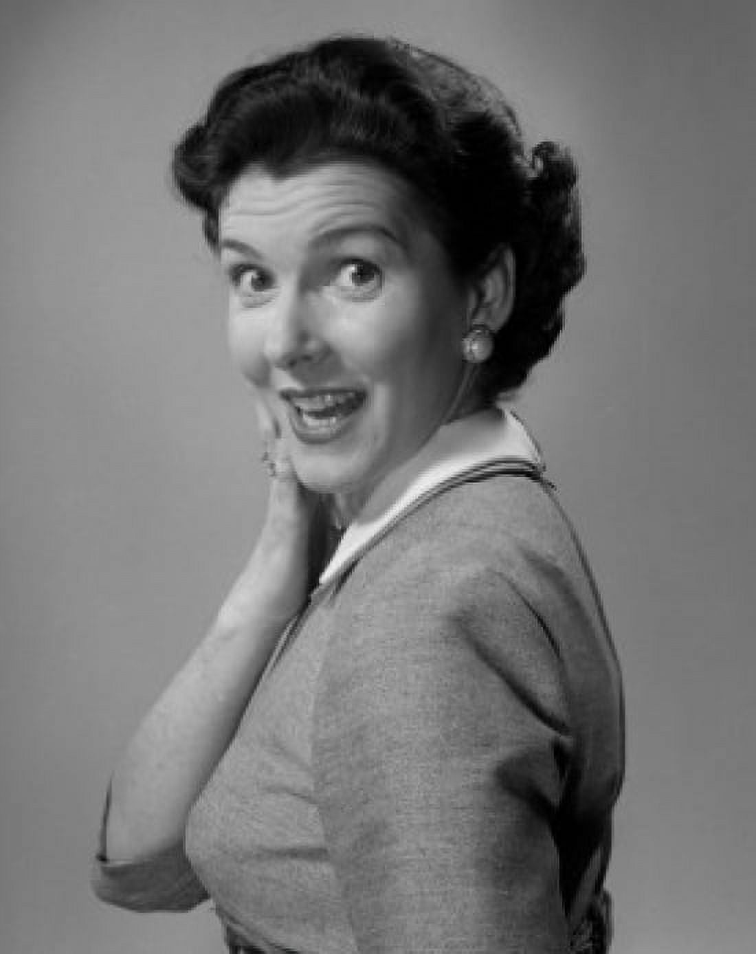 Studio portrait of surprised woman smiling Canvas Art - (18 x 24)
