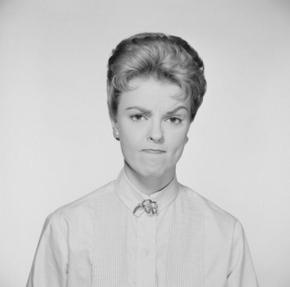 Studio portrait of woman frowning Canvas Art - (18 x 24)