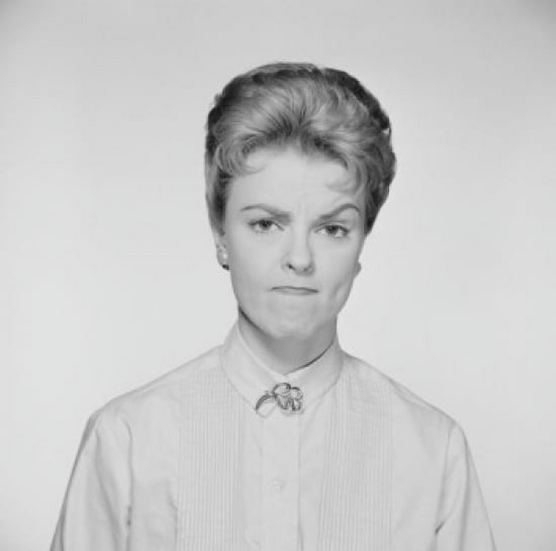Studio portrait of woman frowning Canvas Art - (24 x 36)