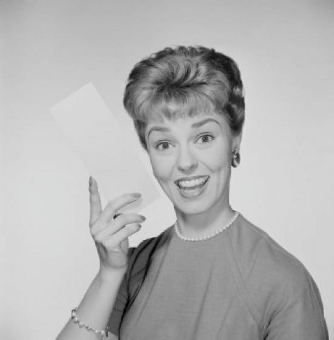 Studio portrait of woman holding envelope Canvas Art - (24 x 36)