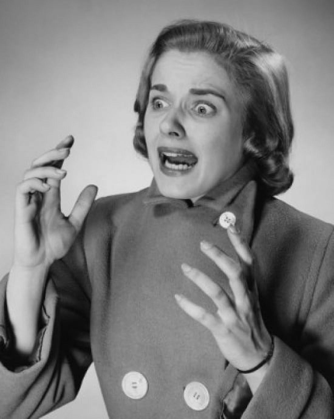 Studio portrait of woman screaming Canvas Art - (18 x 24)