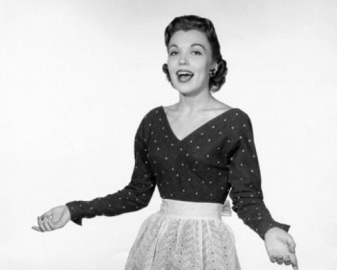 Studio portrait of woman singing Canvas Art - (18 x 24)