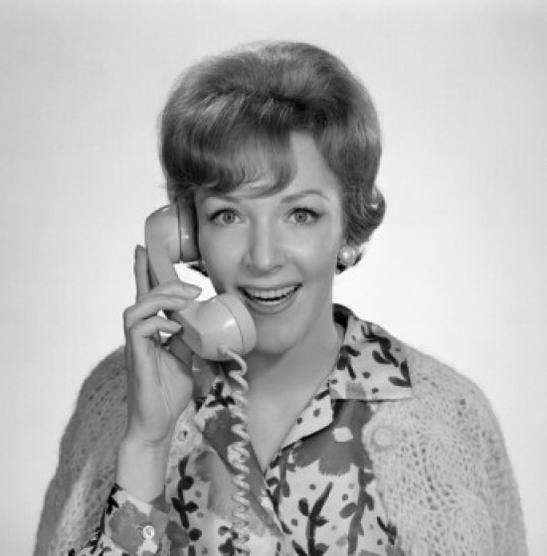 Studio portrait of woman using telephone Canvas Art - (24 x 36)
