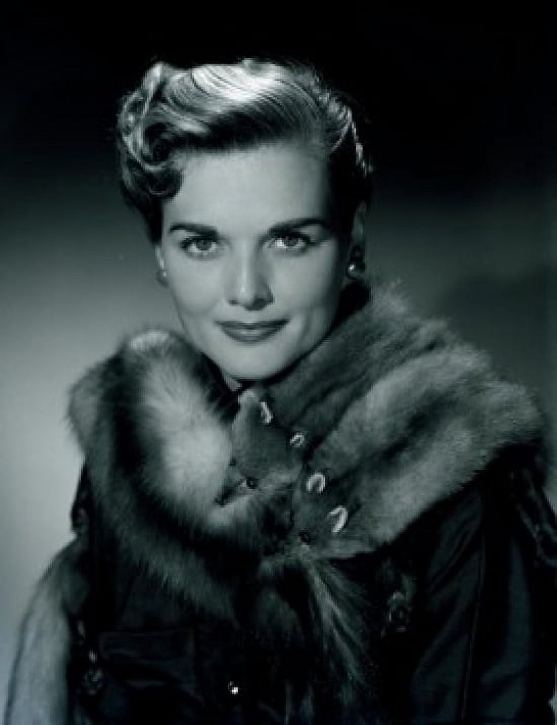 Studio portrait of woman wearing fur coat Canvas Art - (24 x 36)