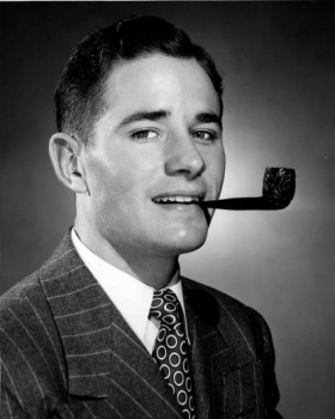 Studio portrait of young man smoking tobacco pipe Canvas Art - (18 x 24)