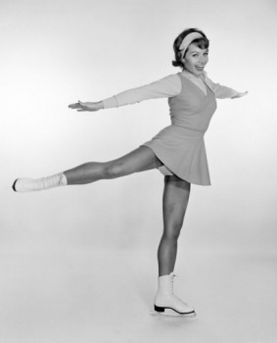 Studio portrait of young woman ice skating Canvas Art - (24 x 36)