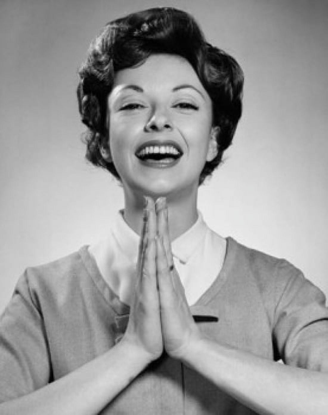 Studio portrait of young woman praying Canvas Art - (24 x 36)