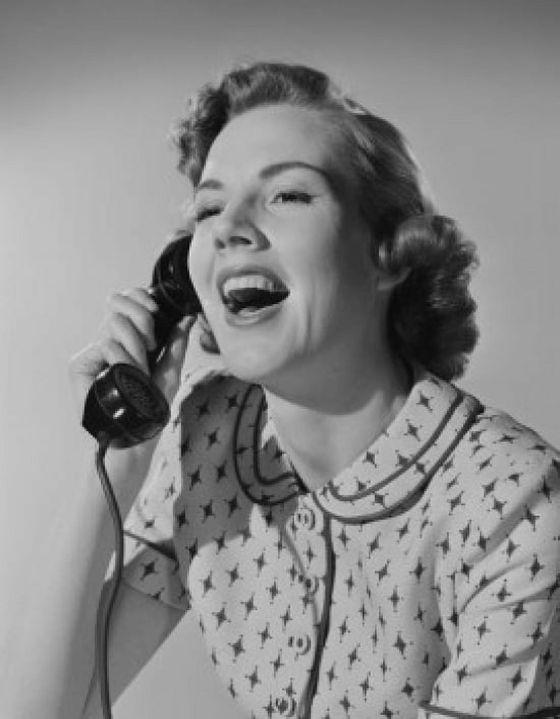 Studio portrait of young woman talking on phone Canvas Art - (18 x 24)