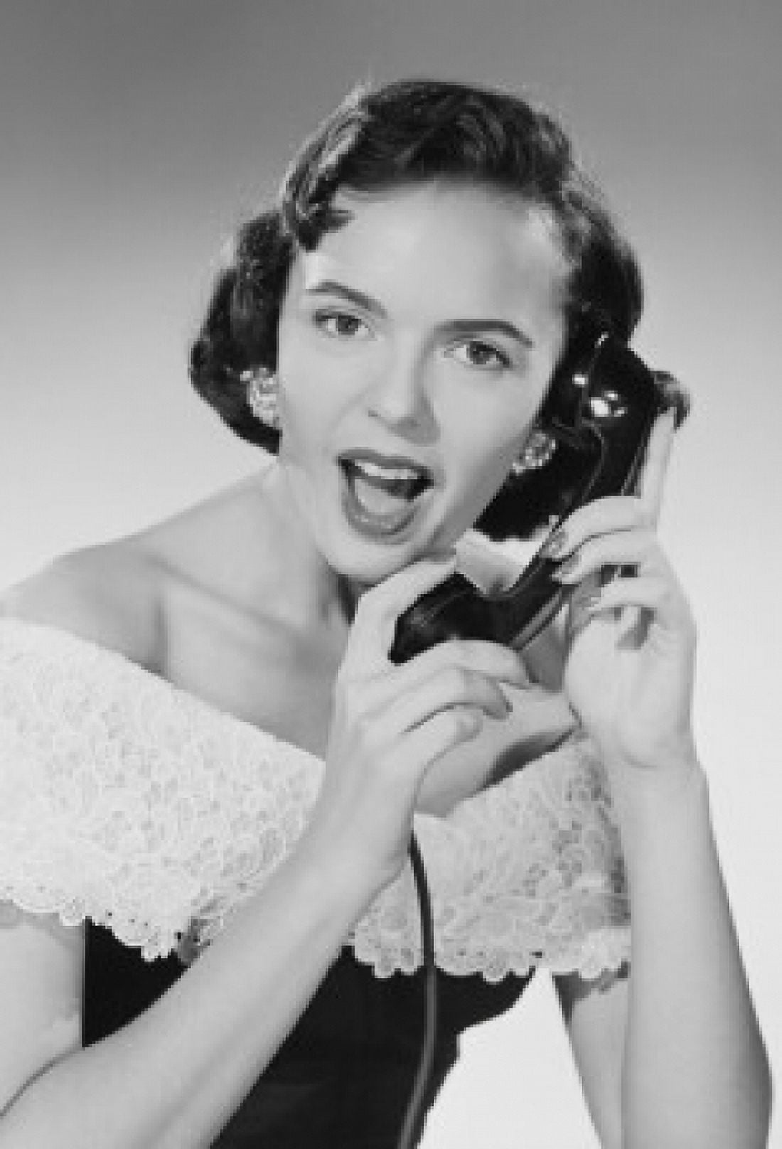 Studio portrait of young woman talking on phone Canvas Art - (24 x 36)