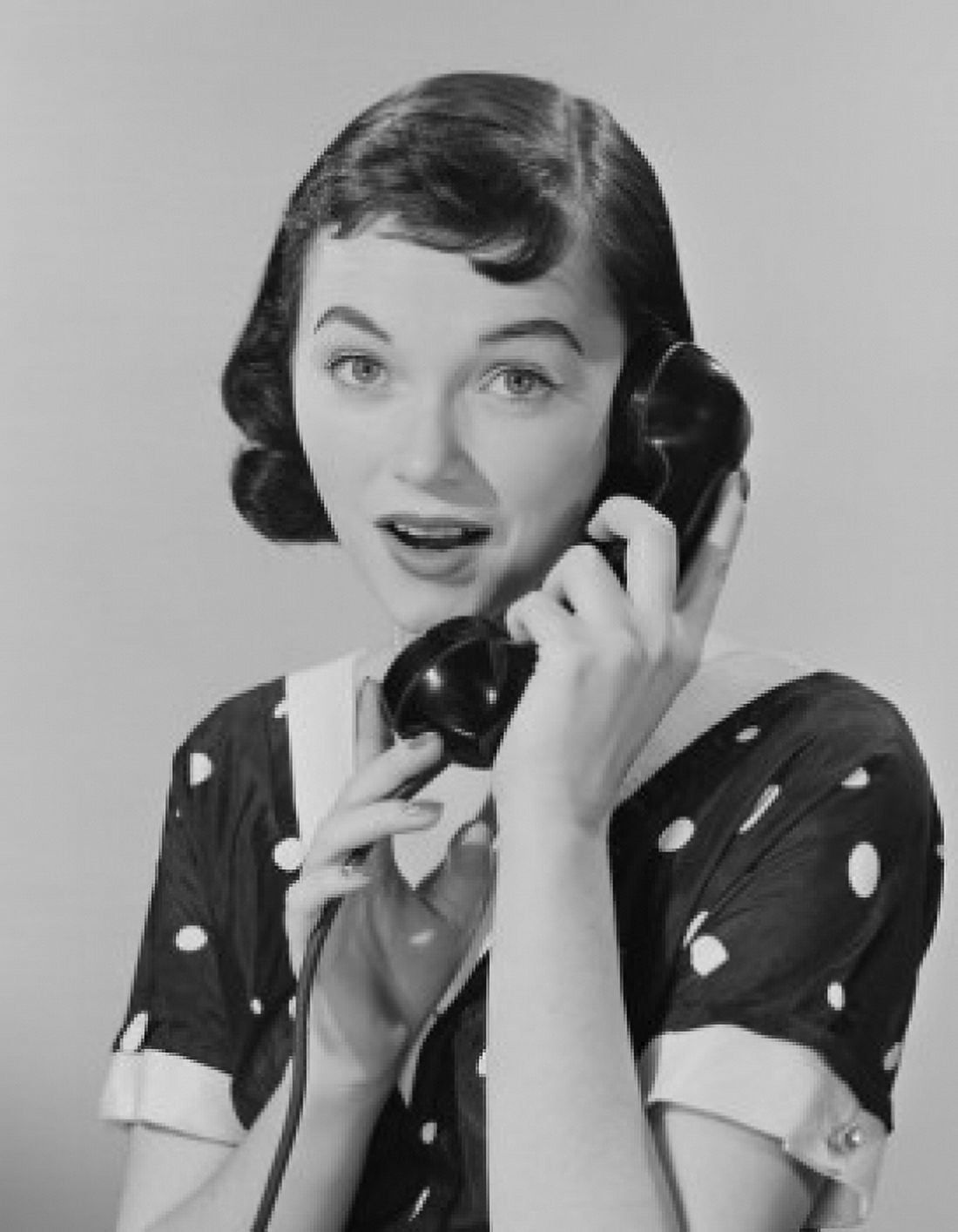 Studio portrait of young woman talking on phone Canvas Art - (24 x 36)