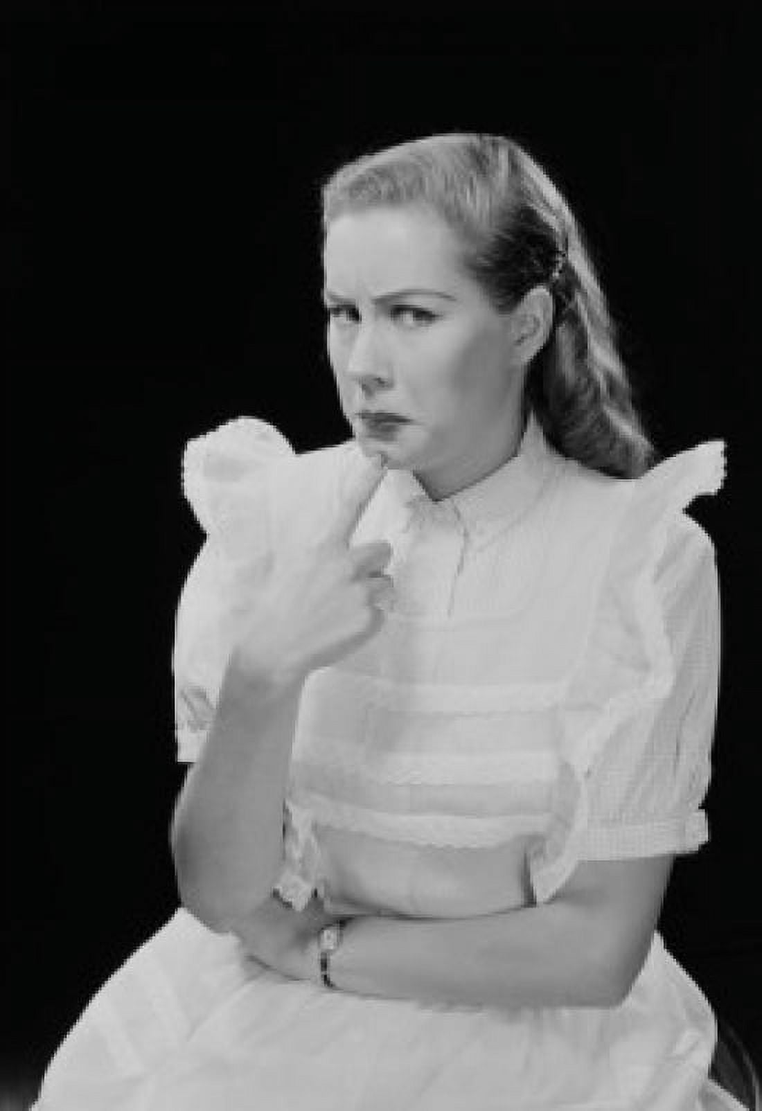 Studio portrait of young woman thinking Canvas Art - (18 x 24)