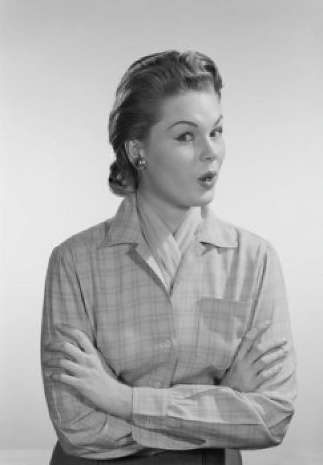 Studio portrait of young woman with arms crossed Canvas Art - (24 x 36)