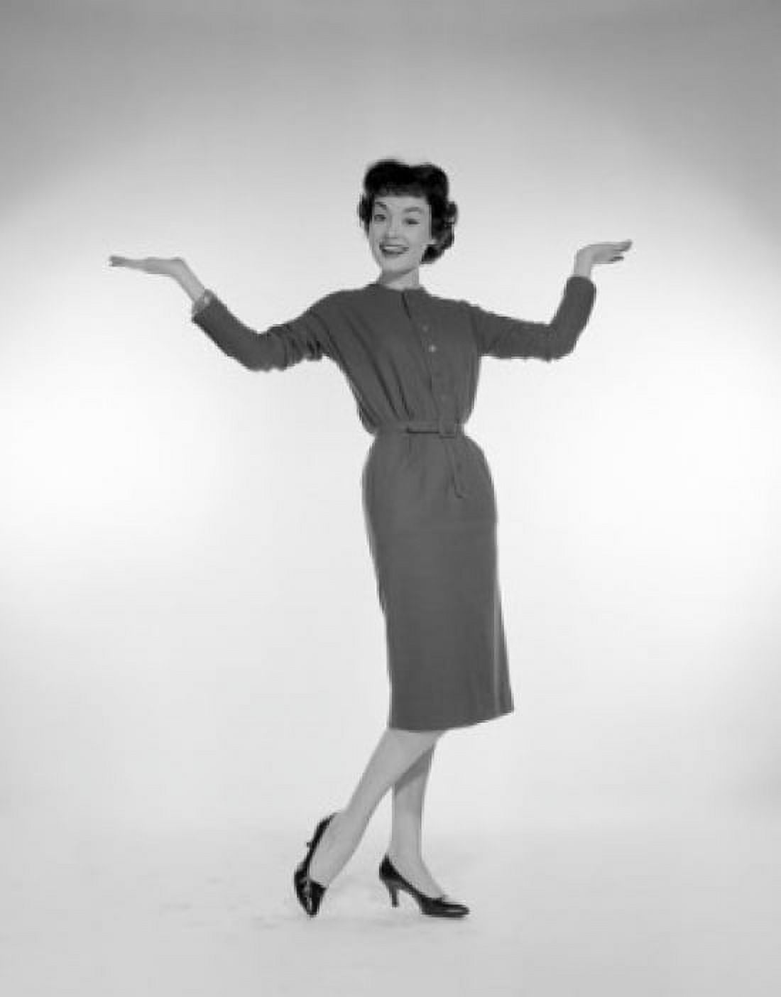 Studio portrait of young woman with arms up Canvas Art - (24 x 36)
