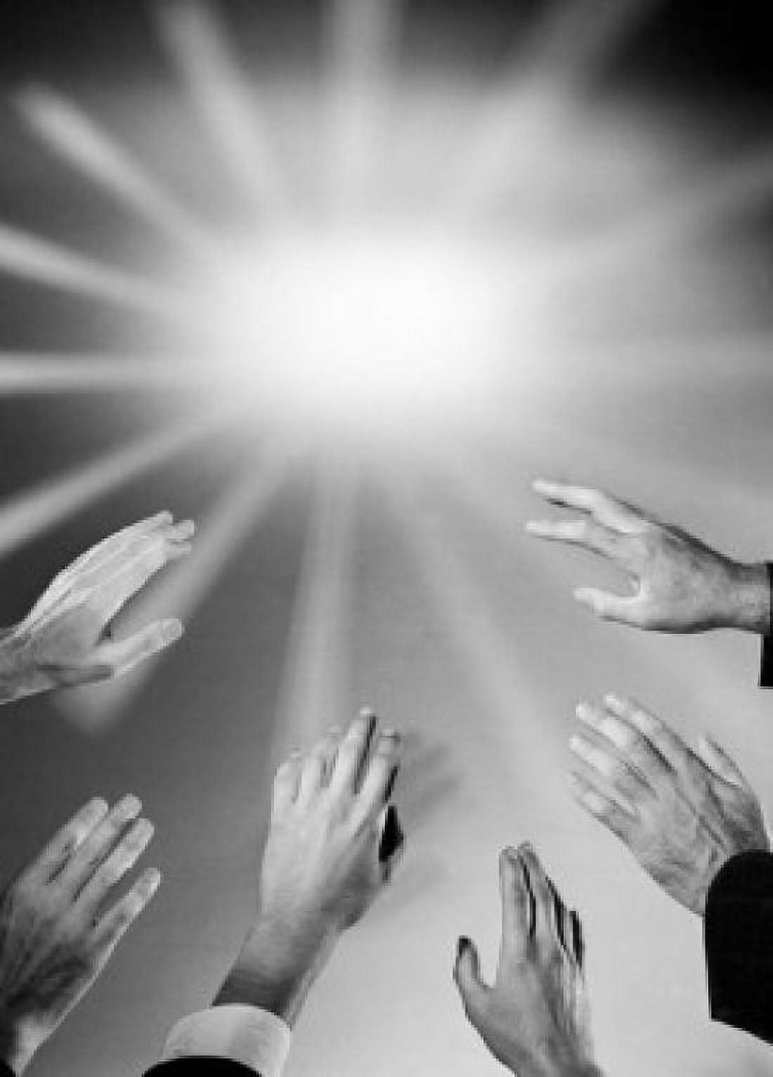 Studio shot of hands reaching out to light Canvas Art - (18 x 24)