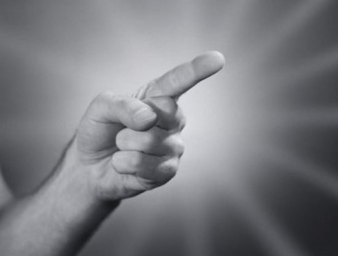 Studio shot of male hand pointing Canvas Art - (18 x 24)