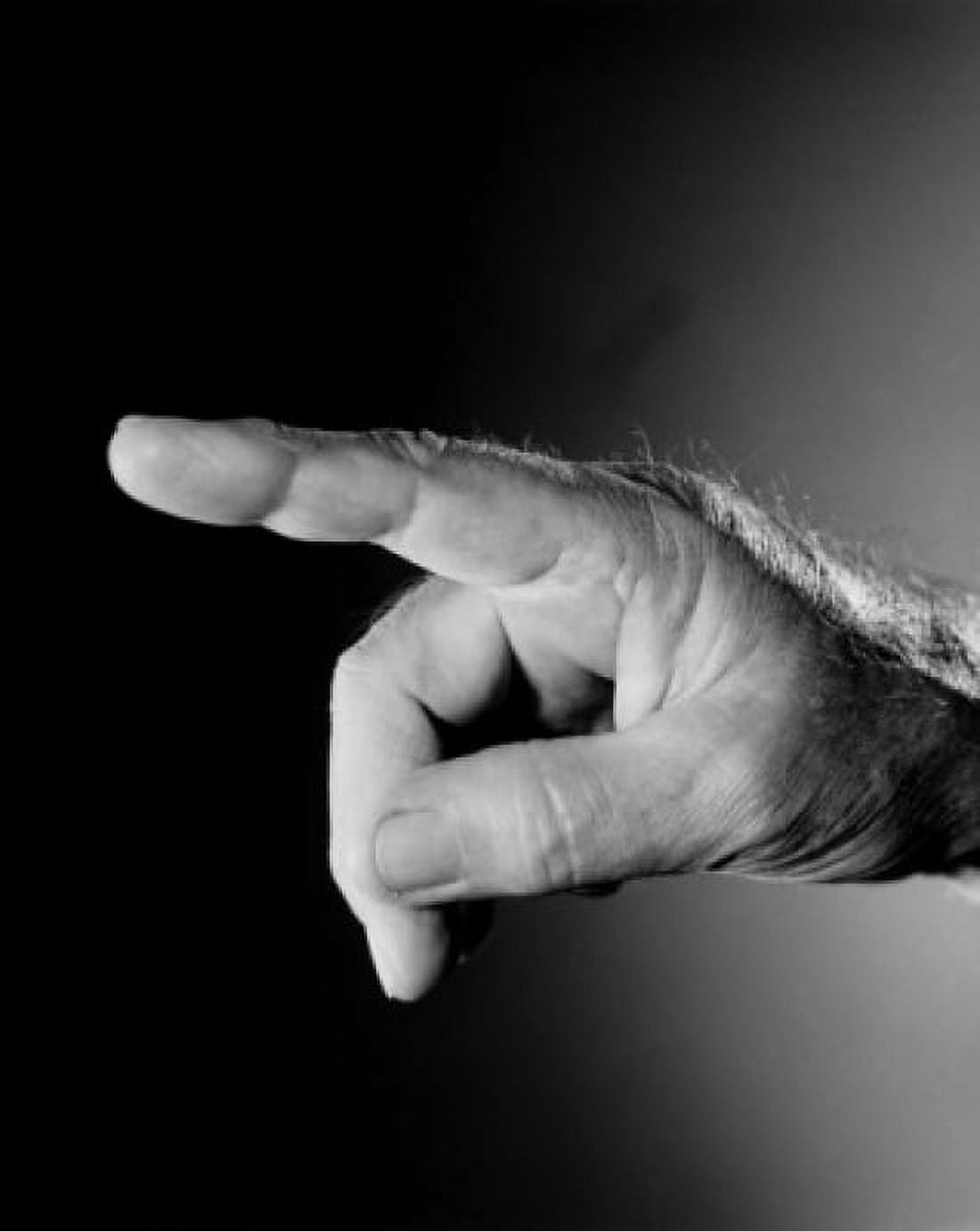 Studio shot of male hand pointing with index finger Canvas Art - (24 x 36)