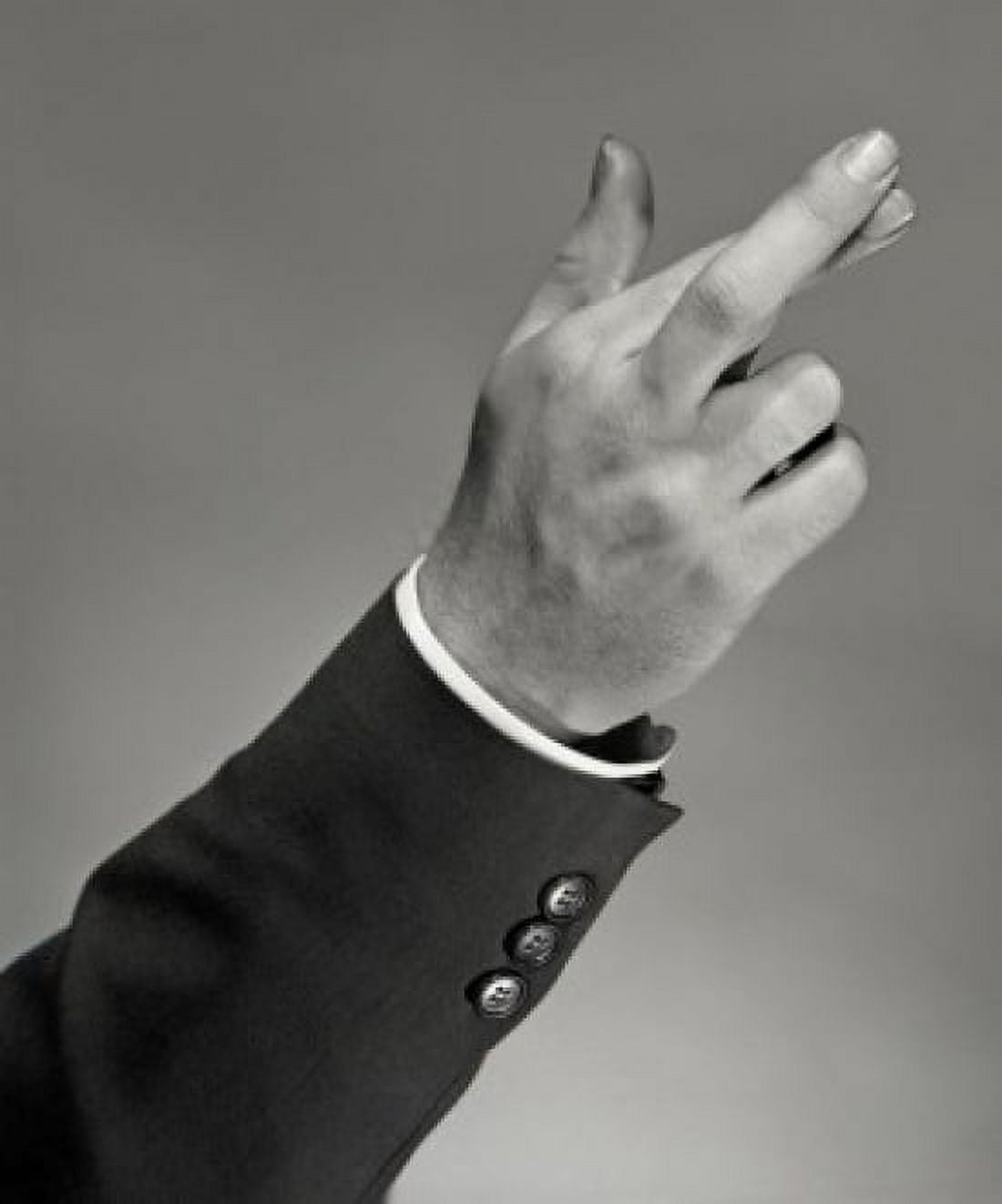 Studio shot of male hand with fingers crossed Canvas Art - (18 x 24)