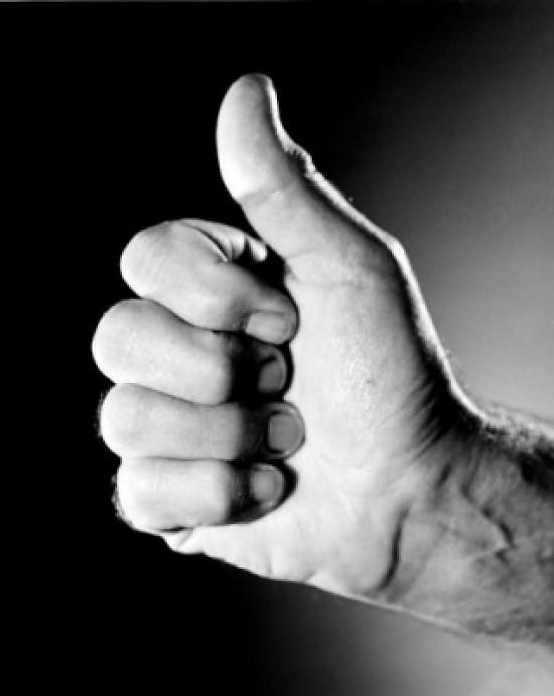 Studio shot of male hand with thumb up Canvas Art - (24 x 36)