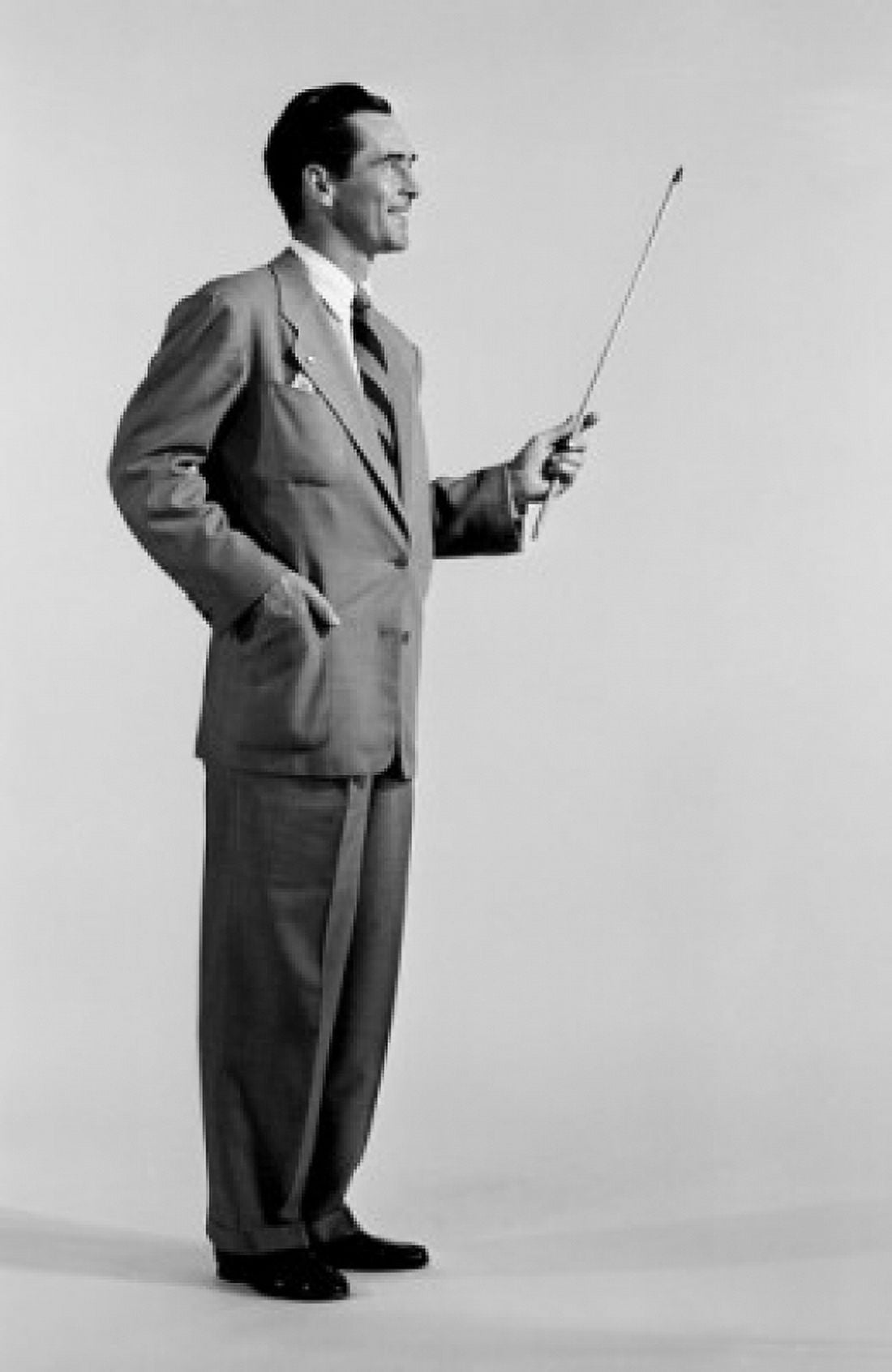 Studio shot of man holding baton Canvas Art - (18 x 24)