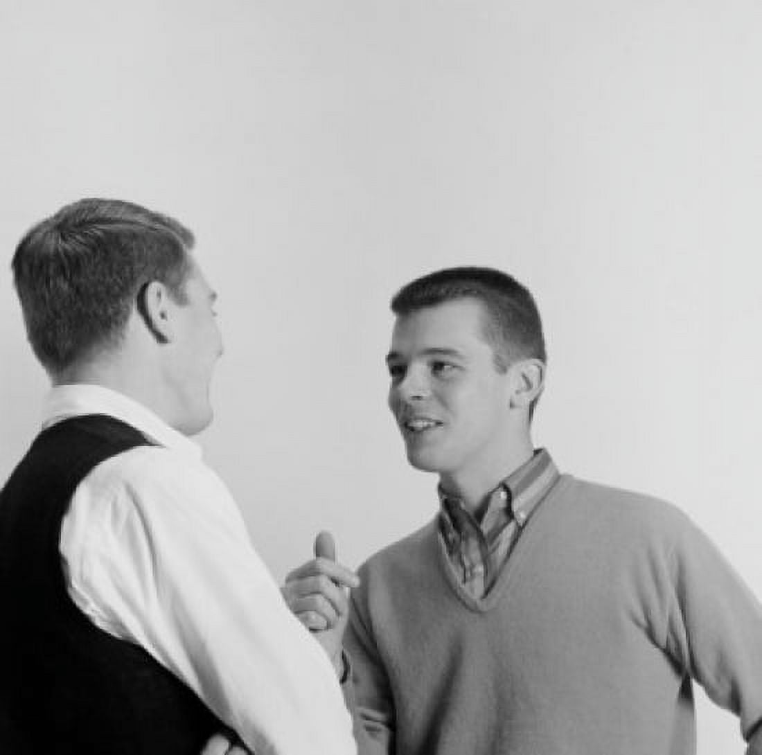Studio shot of two young men arm wrestling Canvas Art - (18 x 24)
