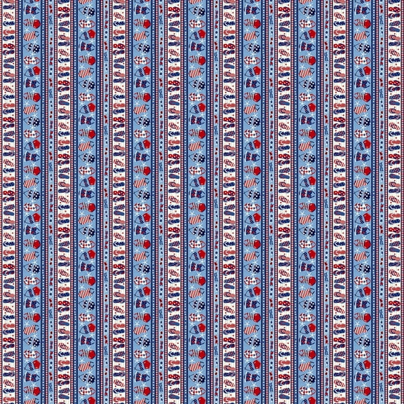 Star Spangled Beach Collection Patriotic Studio E By the Yard 100% Cotton Red White Blue