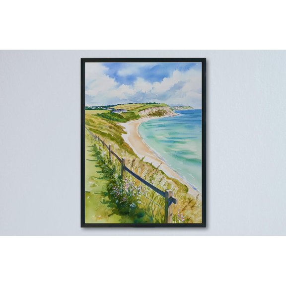 Studland Painterly Travel Landscape England Room Wall Decor Unframed Paper Print