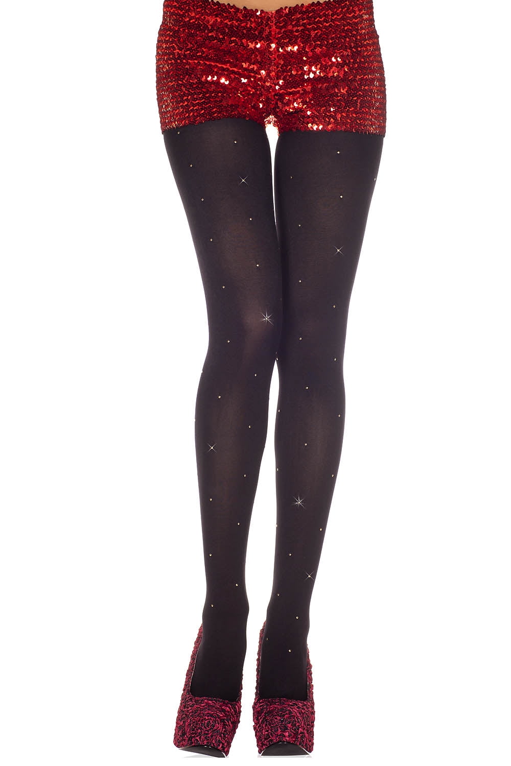 Studs spandex opaque tights - Style: 37002-BLACK 