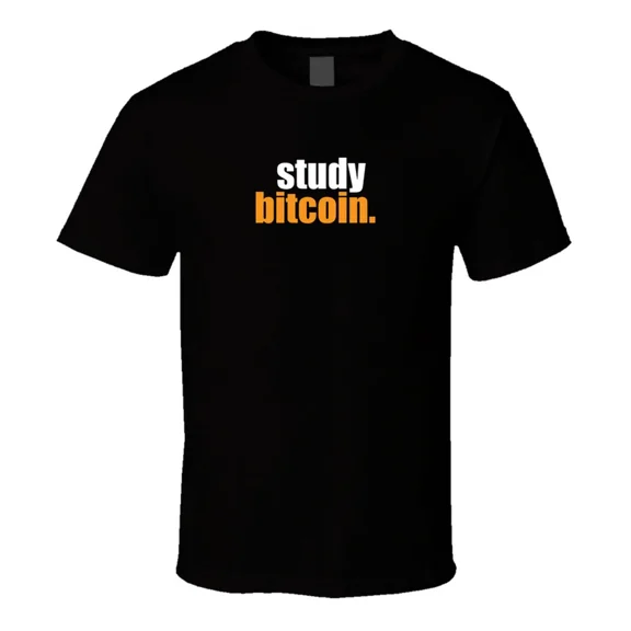 Study Bitcoin Cryptocurrency Digital Coin Investment Minimalist Unisex T-Shirt, up to Size 5XL