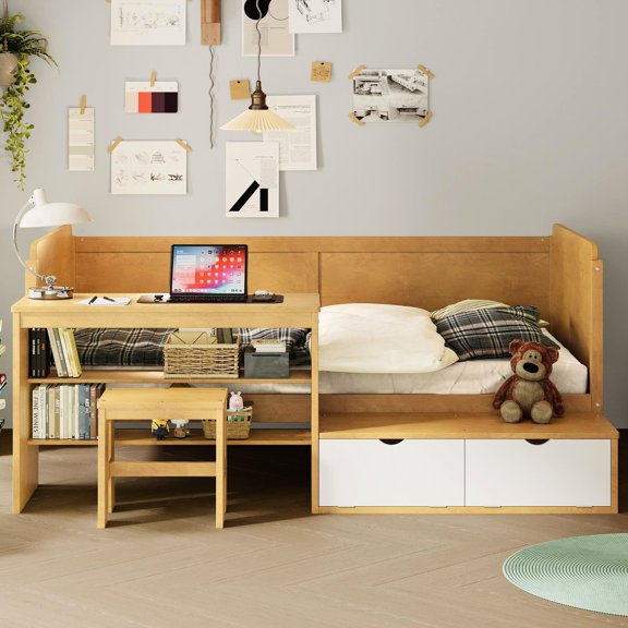 Study Desk and Storage - Twin Daybed for Modern Living