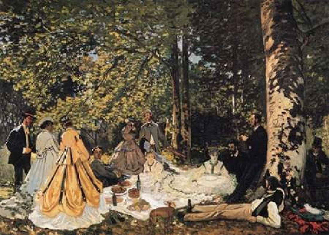 Study For The Picnic Lunch 1865 Canvas Art - Claude Monet (20 x 28)
