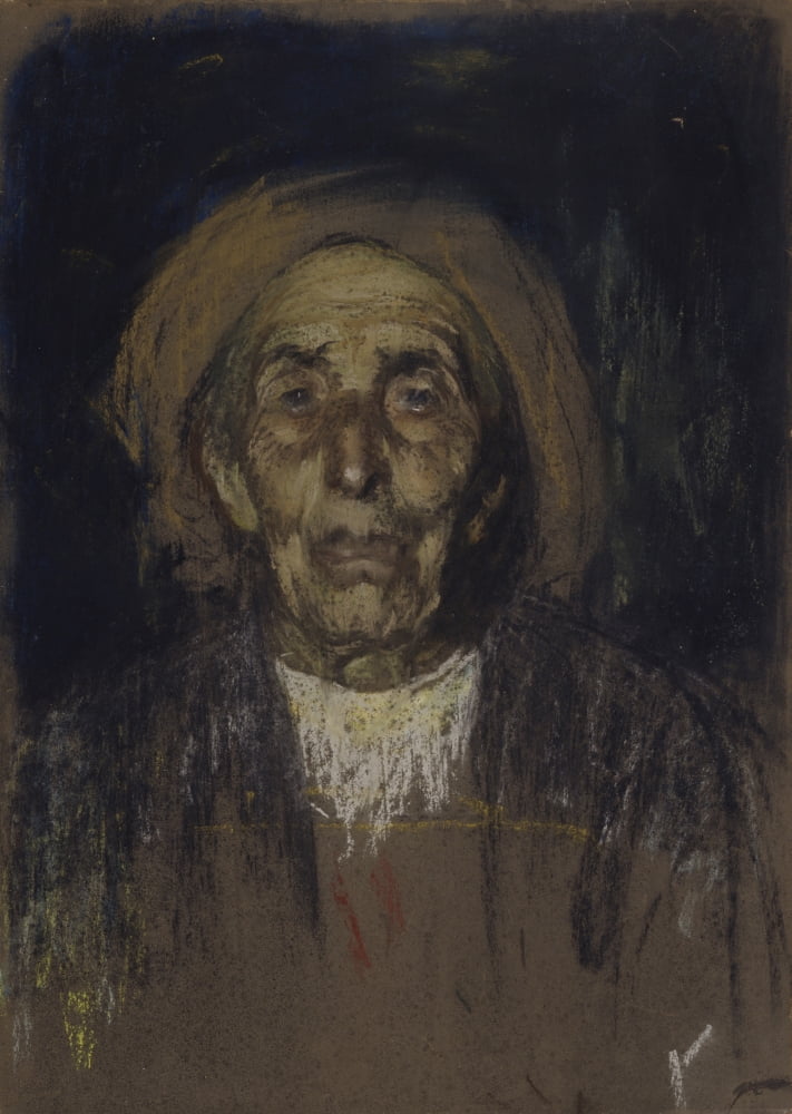 Study For The Portrait Of A Centenary Woman From Vodo Di Cadore Canvas Art - (18 x 24)