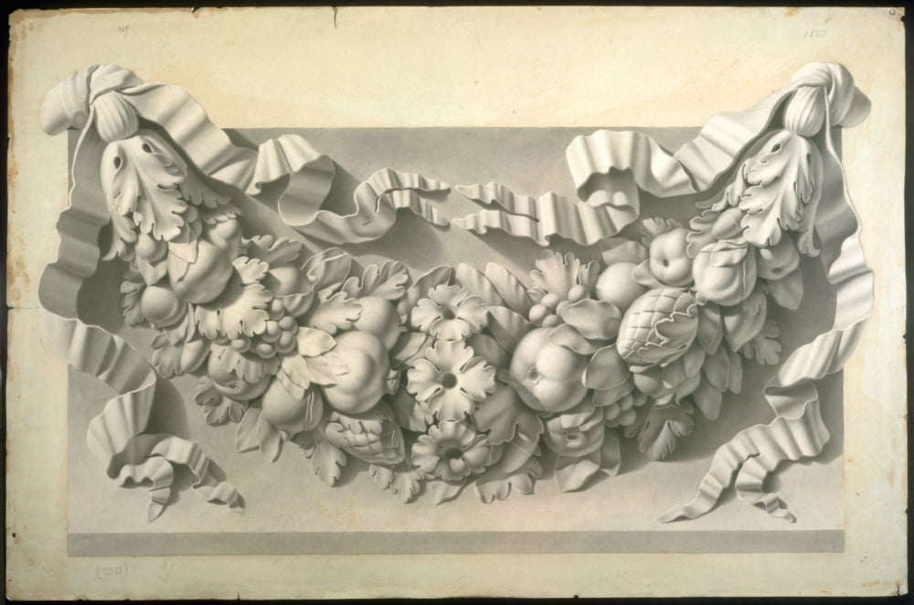 Study From The Festoon Of The Facade Of San Celso Canvas Art -  (24 x 18)
