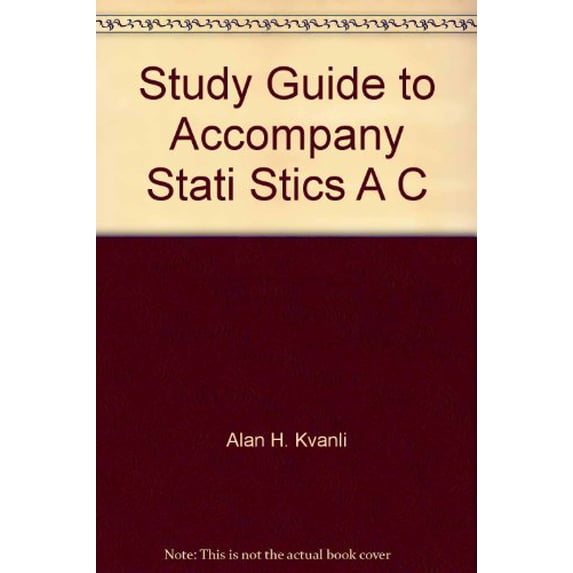 Pre-Owned Study Guide to Accompany Stati Stics A C Paperback