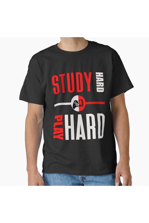 Study Hard Play Hard Motivation Success Student Balance T-Shirt