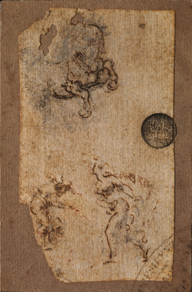 Study Of A Horse And Two Figures Canvas Art - (18 x 24)