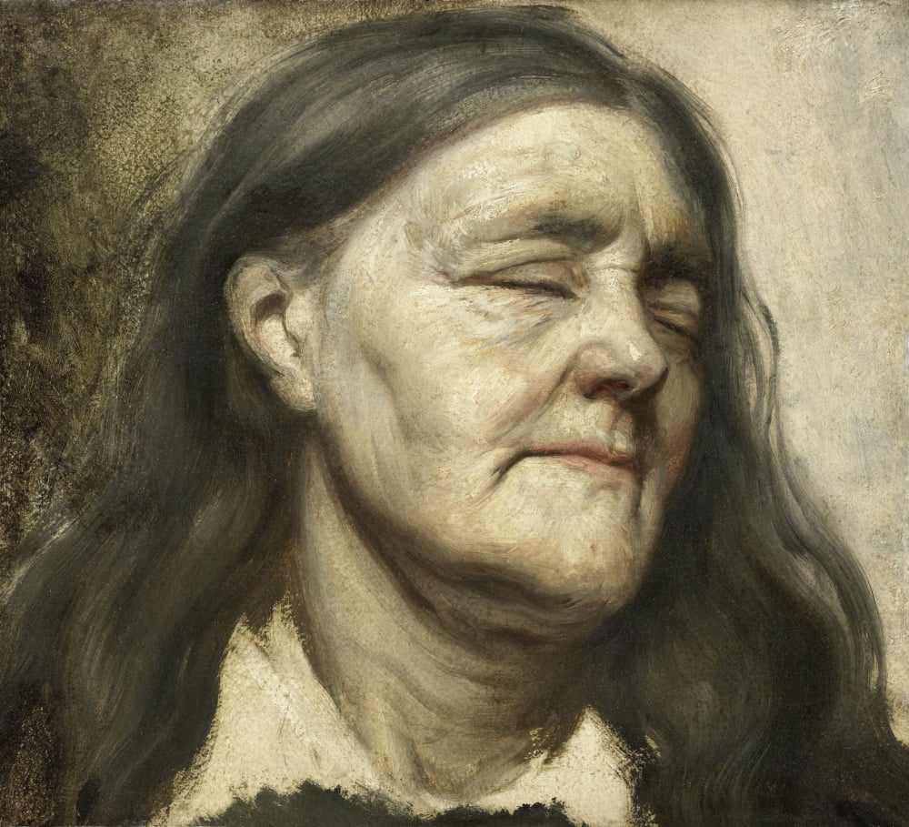 Study Of An Old Woman Canvas Art - (24 x 18)